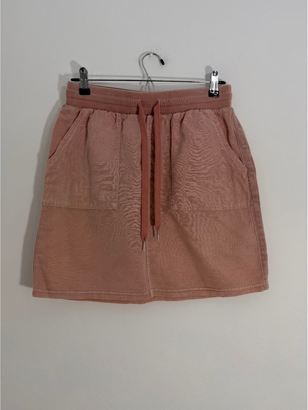 Andrew Marc New York Linen Cotton Drawstring Mini Skirt Women's Size M Pink - Picture 2 of 7
